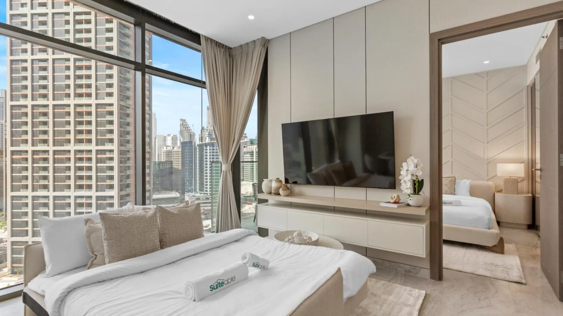 Modern 1Bedroom W Burj Khalifa View In Peninsula Ντουμπάι 0*,